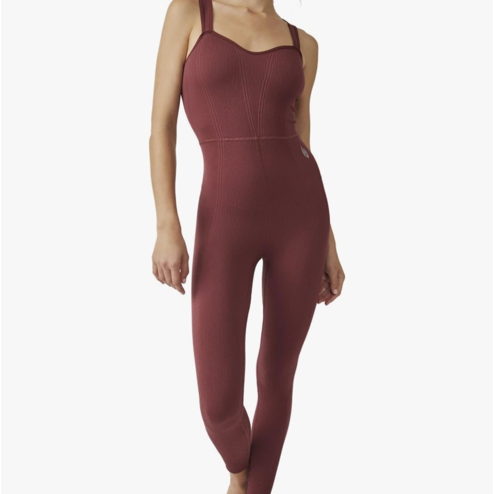 FP Movement by Free People Mauve Ribbed Jumpsuit